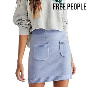 Free PeopleViola Knit Periwinkle Mini Skirt NWT